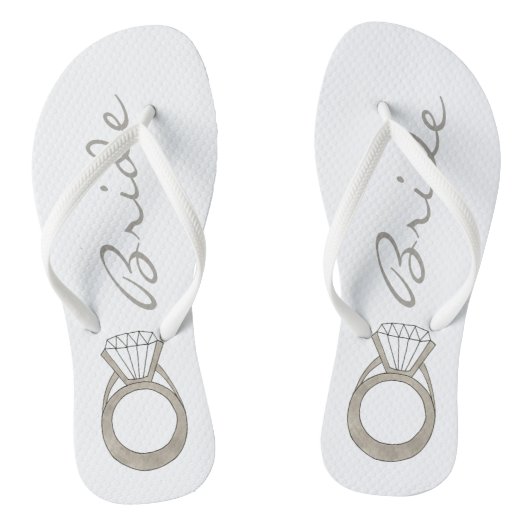Diamond Verloving Ring Bling Wedding BRIDE Teenslippers (Voetbed)