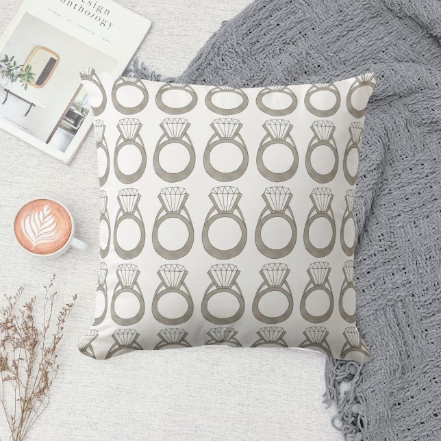 Diamond Verloving Ring Personalized Wedding Gift Kussen (Diamond Ring Pillow)