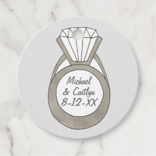 Diamond Verloving Ring Wedding Vrijgezellenfeest Bedankjes Labels