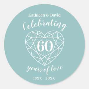 Diamond vieren 60 jaar liefde stickers