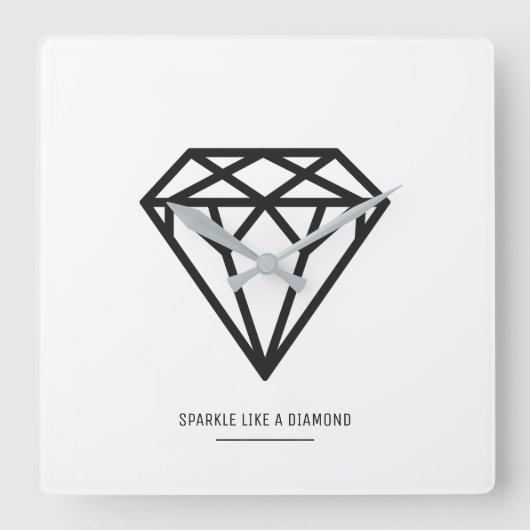 Diamond Vierkante Klok (Voorkant)