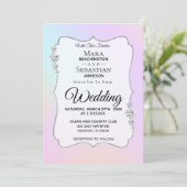 *~* Diamond Waterverf Gradient Pastel Wedding Kaart (Staand voorkant)