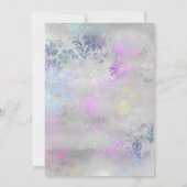 ~ Diamond Waterverf Silver Gray Wedding Kaart (Achterkant)