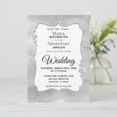 ~ Diamond Waterverf Silver GrayWedding Kaart (Staand voorkant)