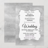 ~ Diamond Waterverf Silver GrayWedding Kaart (Voorkant / Achterkant)