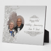 Diamond Wedding Jubileum Foto Plaque Fotoplaat (Zijkant)