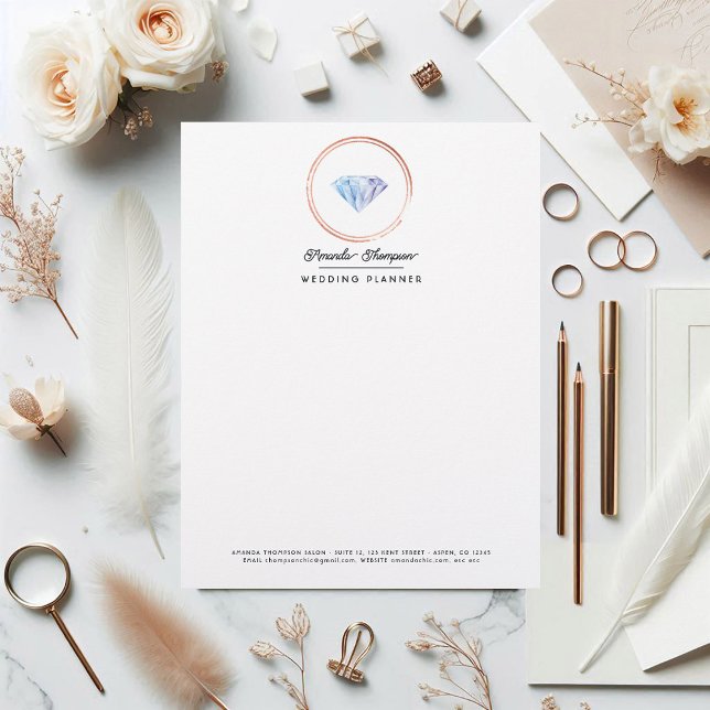 Diamond Wedding Planner Business Branding Briefhoofd (Diamond Wedding Planner Business Branding Letterhead)