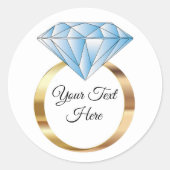 Diamond Wedding Ring - aangepaste tekst Ronde Sticker (Voorkant)