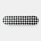 Diamond White & Black Checkers & Name of Text Skateboard (Horizontaal)