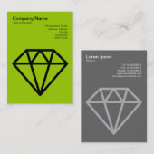 Diamond - Zwart op Martian Green Visitekaartje (Voorkant / Achterkant)