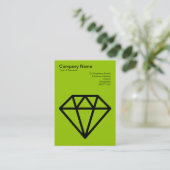 Diamond - Zwart op Martian Green Visitekaartje (Staand voorkant)
