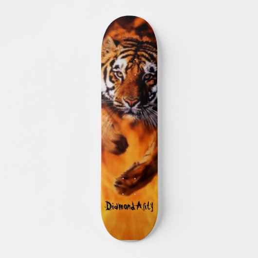 Diamondality Flaming tijgerskateboard Skateboard (Voorkant)