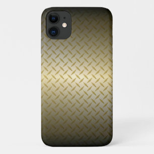 Diamondplate-patroon met zwart-gouden verdichting iPhone 11 hoesje