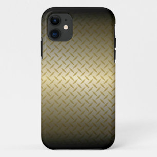 Diamondplate-patroon met zwart-gouden verdichting iPhone 11 hoesje