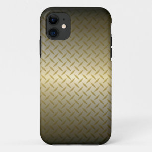 Diamondplate-patroon met zwart-gouden verdichting iPhone 11 hoesje