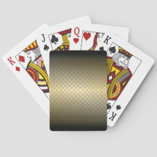 Diamondplate-patroon met zwart-gouden verdichting pokerkaarten