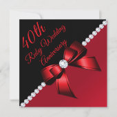 Diamonds 4oth Ruby Wedding Jubileum Kaart (Voorkant)