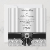 Diamonds Afbeelding Birthday Party Black White Kaart (Achterkant)