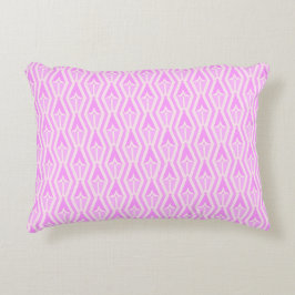 Diamonds & Arrows Pink and White Accent Pillow  Accent Kussen