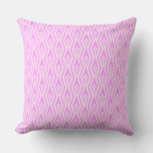 Diamonds & Arrows Pink and White Throw Pillow 