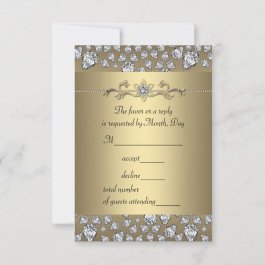 Diamonds Black & Gold All Occasion Party RSVP (Dos)