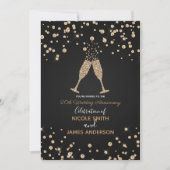 Diamonds Champagne Toast Modern Chic Jubileum Kaart (Voorkant)