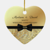 Diamonds Damask Wedding Jubileum Keramisch Ornament (Achterkant)