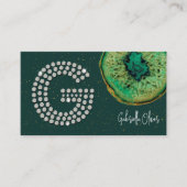 Diamonds Emerald Agaat Initiaal G Letter Monogram Visitekaartje (Voorkant)