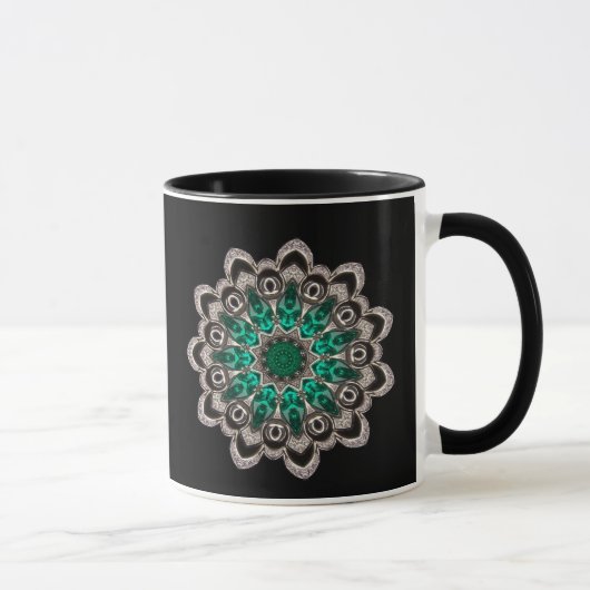 Diamonds en Emeralds Kaleidoscoop Mok (Rechts)