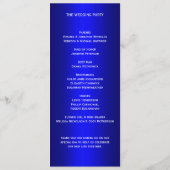 Diamonds en Pearls Blue Wedding Programma (Achterkant)