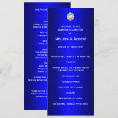 Diamonds en Pearls Blue Wedding Programma (Voorkant / Achterkant)
