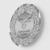 Diamonds en Silver Wedding Gift Grote Klok (Hoek)