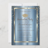 Diamonds Gold Afstudeerder Pet Blue Metallic Afstu Kaart (Voorkant)