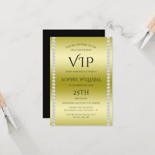 Diamonds & Gold VIP Verjaardagsfeestje Kaart