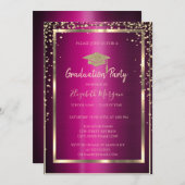 Diamonds Goud Afstudeerder Pet Violet Metaal Afstu Kaart (Voorkant / Achterkant)