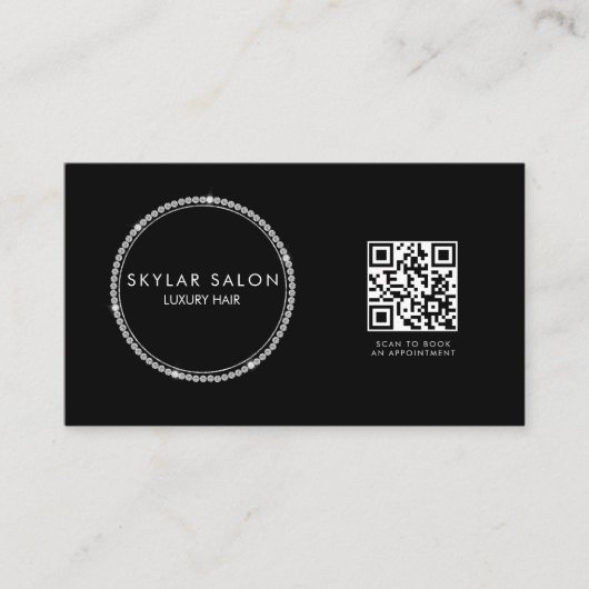 Diamonds Hair Salon Hair Extensions QR-code Visitekaartje (Voorkant)