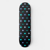 Diamonds harten schoppenbommen speelkaartenpatroon skateboard (Voorkant)