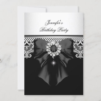 Diamonds Kant Afbeelding Verjaardagsfeest Zwart Wi Kaart