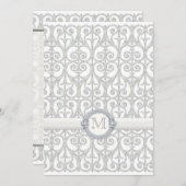 Diamonds & Lace, monogrammed Wedding Dinner Menu (Voorkant / Achterkant)