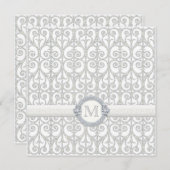 Diamonds & Lace, Monogrammed Wedding Invitation Kaart (Voorkant / Achterkant)