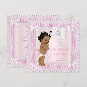 Diamonds Lace Sweet Little Ethnic Girl Baby shower Kaart