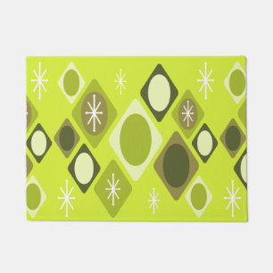 Diamonds Ovals Starbursts Chartreuse Deurmat