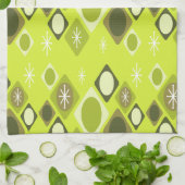 Diamonds Ovals Starbursts Chartreuse Theedoek (Gevouwen)