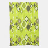 Diamonds Ovals Starbursts Chartreuse Theedoek (Verticaal)