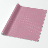 Diamonds Pink Silver Stripes Stippen Drops Vip Cadeaupapier (Uitgerold)