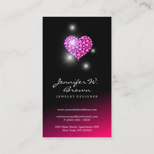 Diamonds Pink Visitekaartje (Achterkant)