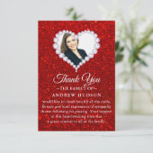 Diamonds Red Funeral Photo Sympathy Carte de remer (Debout devant)