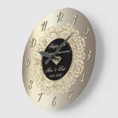 Diamonds Swirls Champagne 50e bruiloft Jubileum Grote Klok (Hoek)