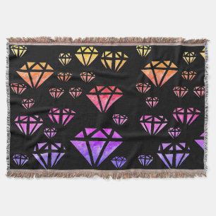 Diamonds Waterverf Pattern Gooi Deken