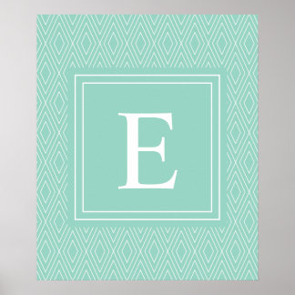  Diamonds White Blauwgroen Turquoise Poster